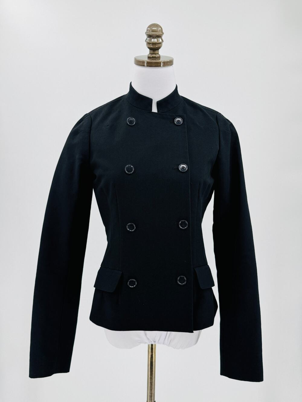 Unis Black Double Breasted Fitted Long Sleeve Blazer Jacket Sz 6
